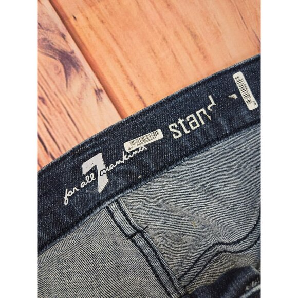 7 For All Mankind Standard Straight Leg Denim Jeans 36 Raw Hem - Picture 4 of 10